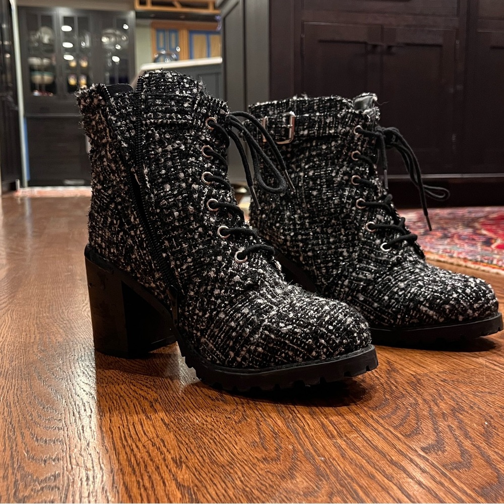 Diba Black and White boots.